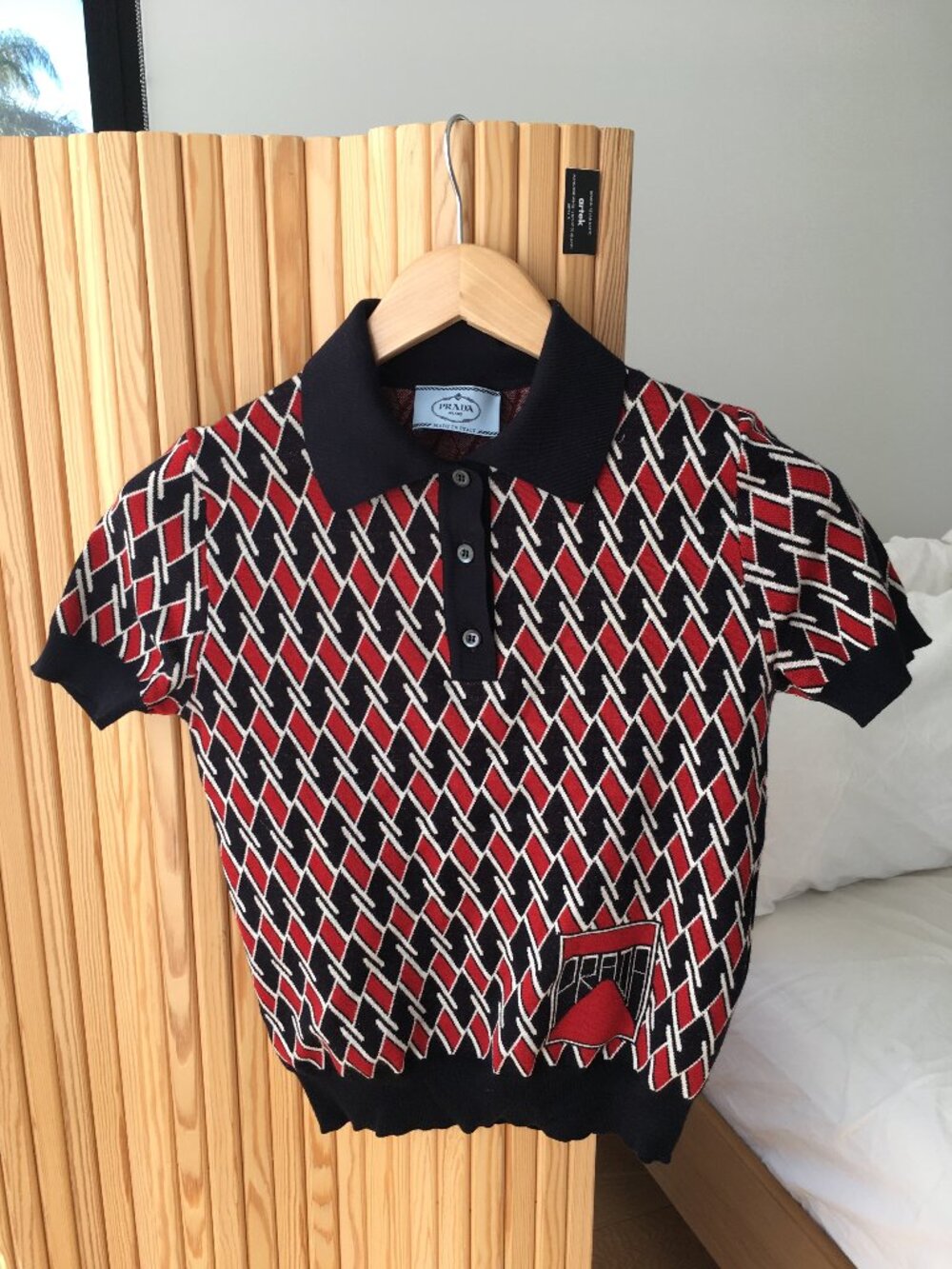 Prada wool sweater crop top, rare runway 2018